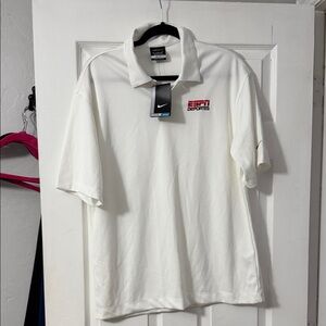 Nike White Polo Shirt with ESPN Logo